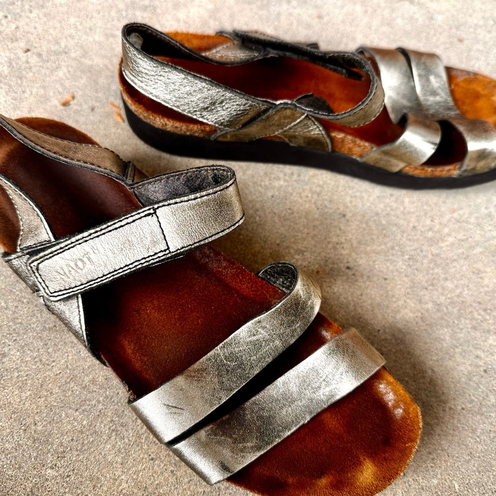 Naot Metallic Sandals with Straps